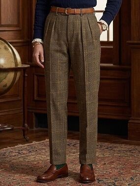 VTG 🇮🇹 100% Pure Virgin Wool United Colors of Benetton Brown Pants Trousers  S